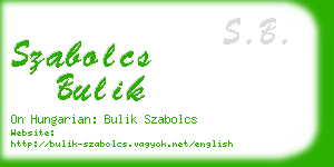 szabolcs bulik business card